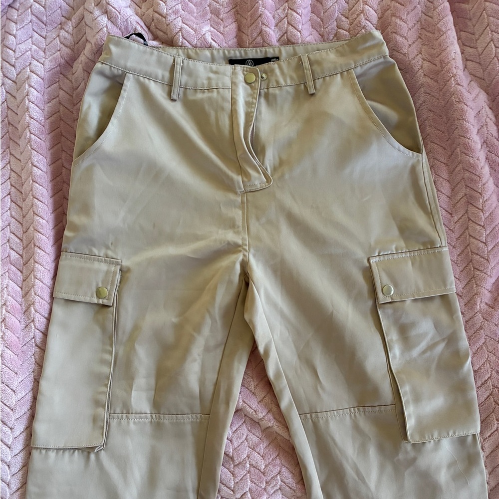 Topshop Cream/Beige Cargo Pants